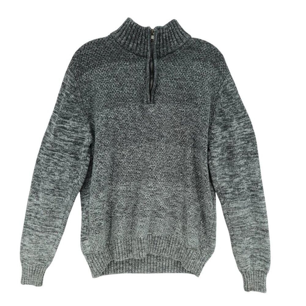 JB Holt Gray Half-Zip Cotton Men’s Sweater Size Large